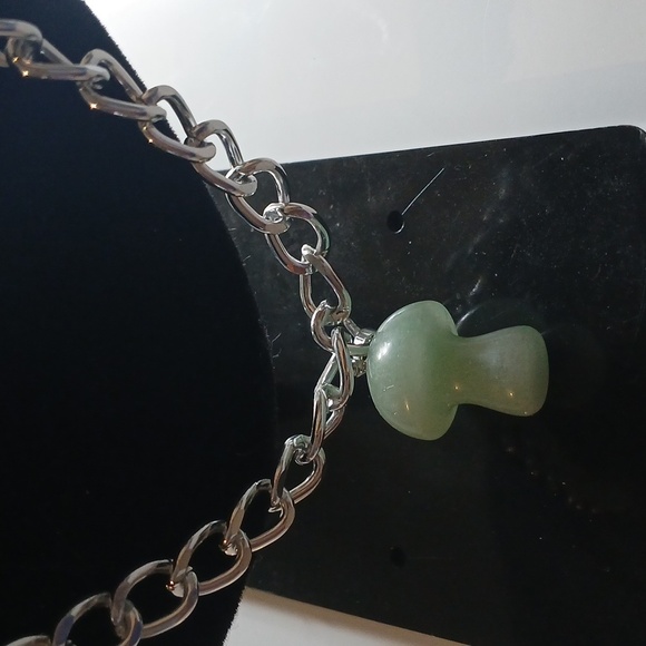 Stainless steel silver plated chain with mushroom charm..we bundle..enjoy - Picture 2 of 5